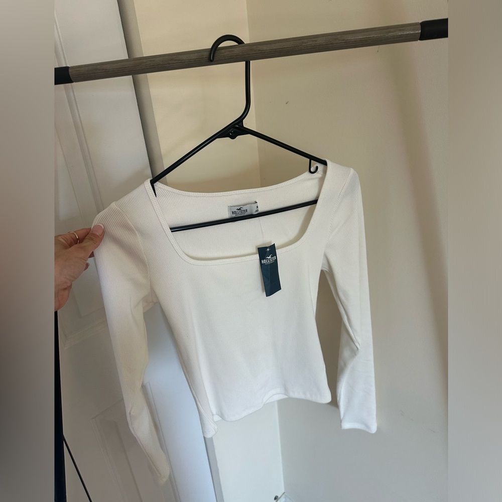 Hollister M Ribbed Crop Long Sleeve